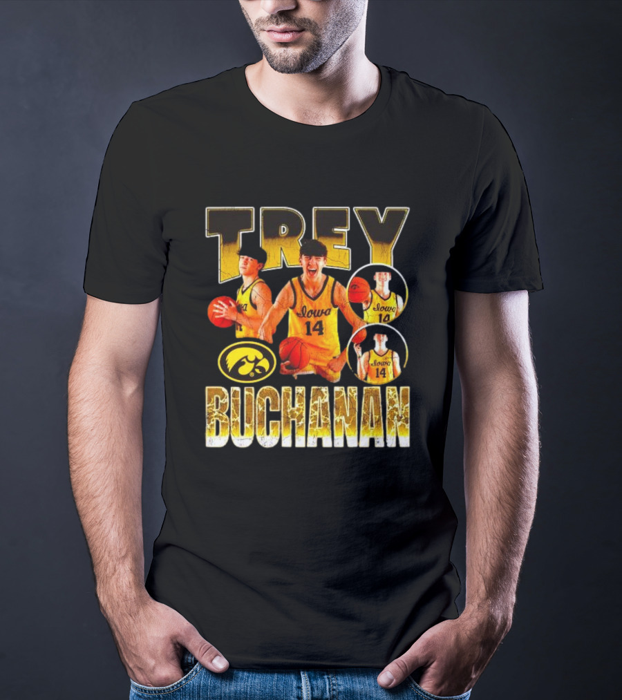 Trey Buchanan Iowa Hawkeyes Basketball Team Retro Jersey Number 14 T-Shirt