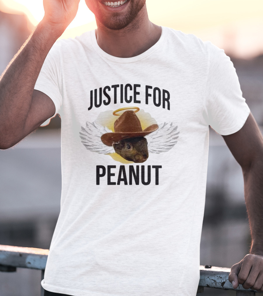 Justice For Peanut Angel Cowboy Wings T-Shirt