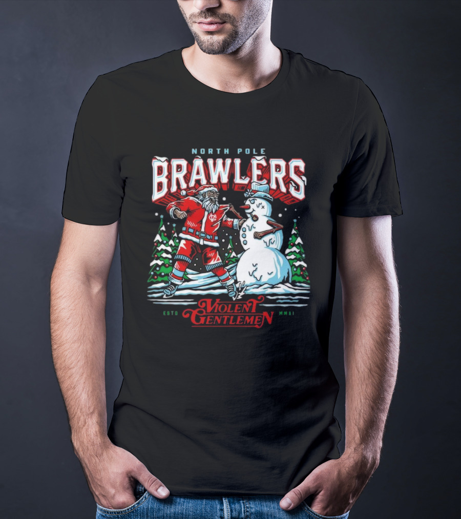 North Pole Brawlers Violent Gentlemen ESTD MMXI Christmas T-Shirt