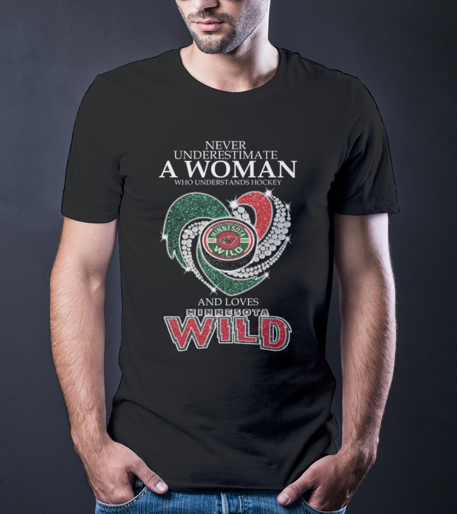 Never Underestimate A Woman Who Understands And Loves Minnesota Wild Hockey T-Shirt