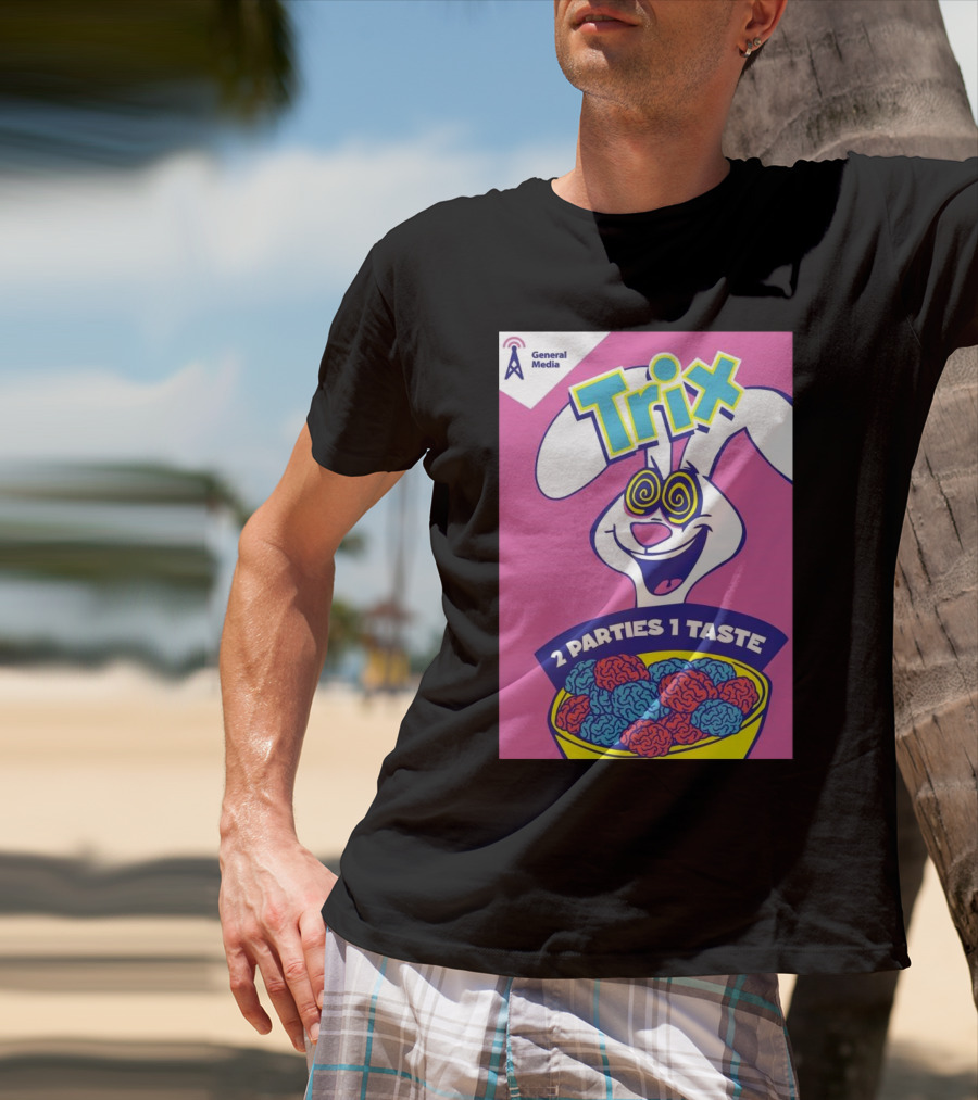 Trix Cereal Bunny With Swirled Eyes And Brain Bowl 2 Parties 1 Taste General Media T-Shirt