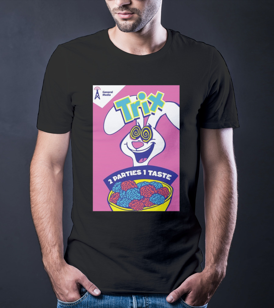 Trix Cereal Bunny With Swirled Eyes And Brain Bowl 2 Parties 1 Taste General Media T-Shirt