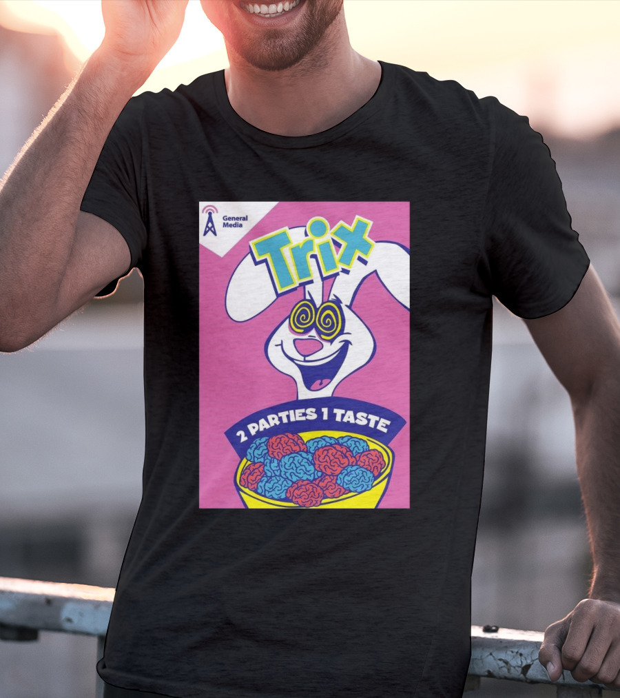 Trix Cereal Bunny With Swirled Eyes And Brain Bowl 2 Parties 1 Taste General Media T-Shirt