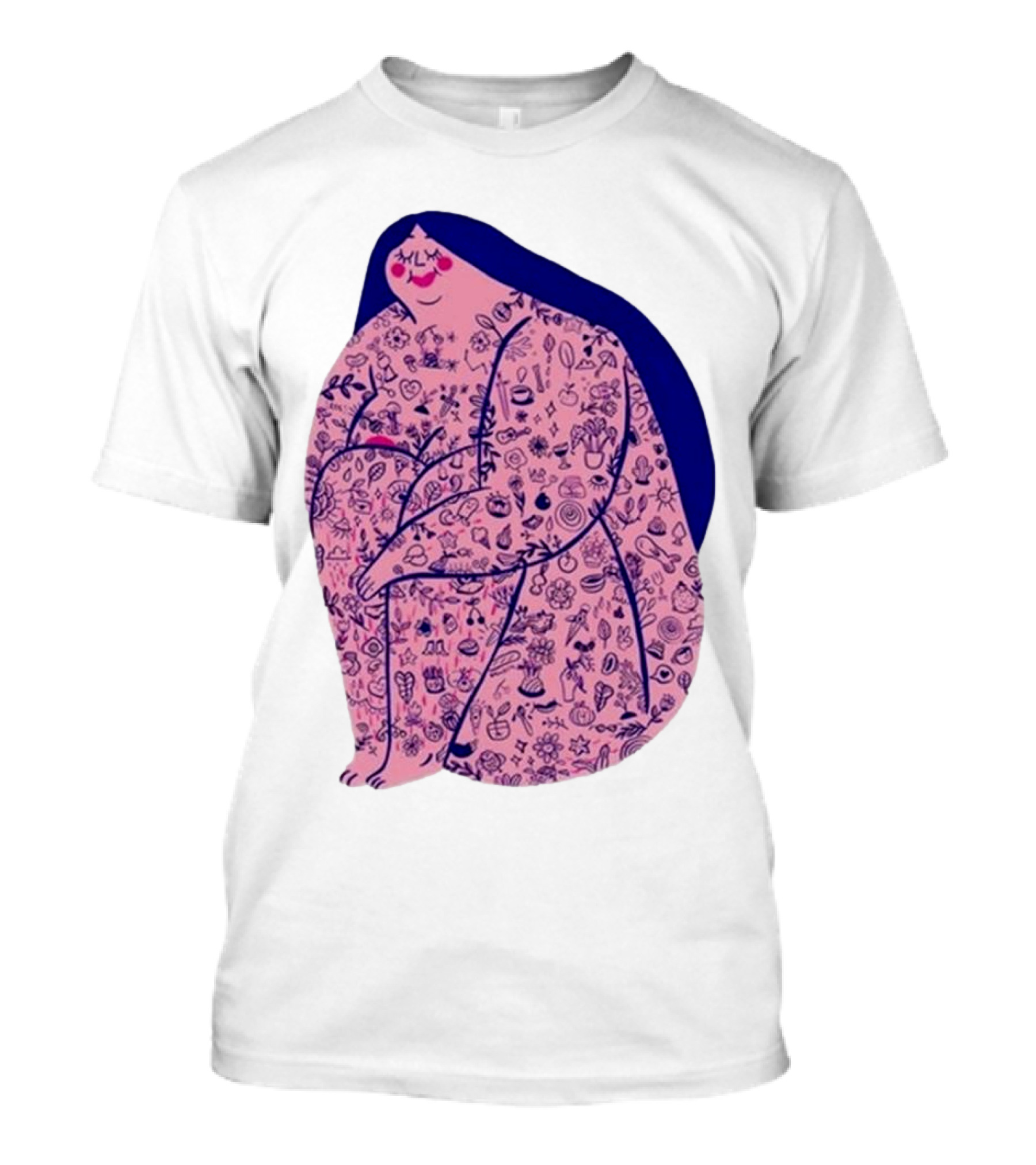 Marie Boiseau Tatouée Pink Figure With Detailed T-Shirt