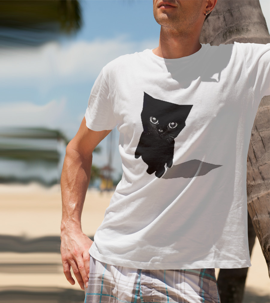 Cat Sluj Art Bro Shadow Black Kitty Image T-Shirt
