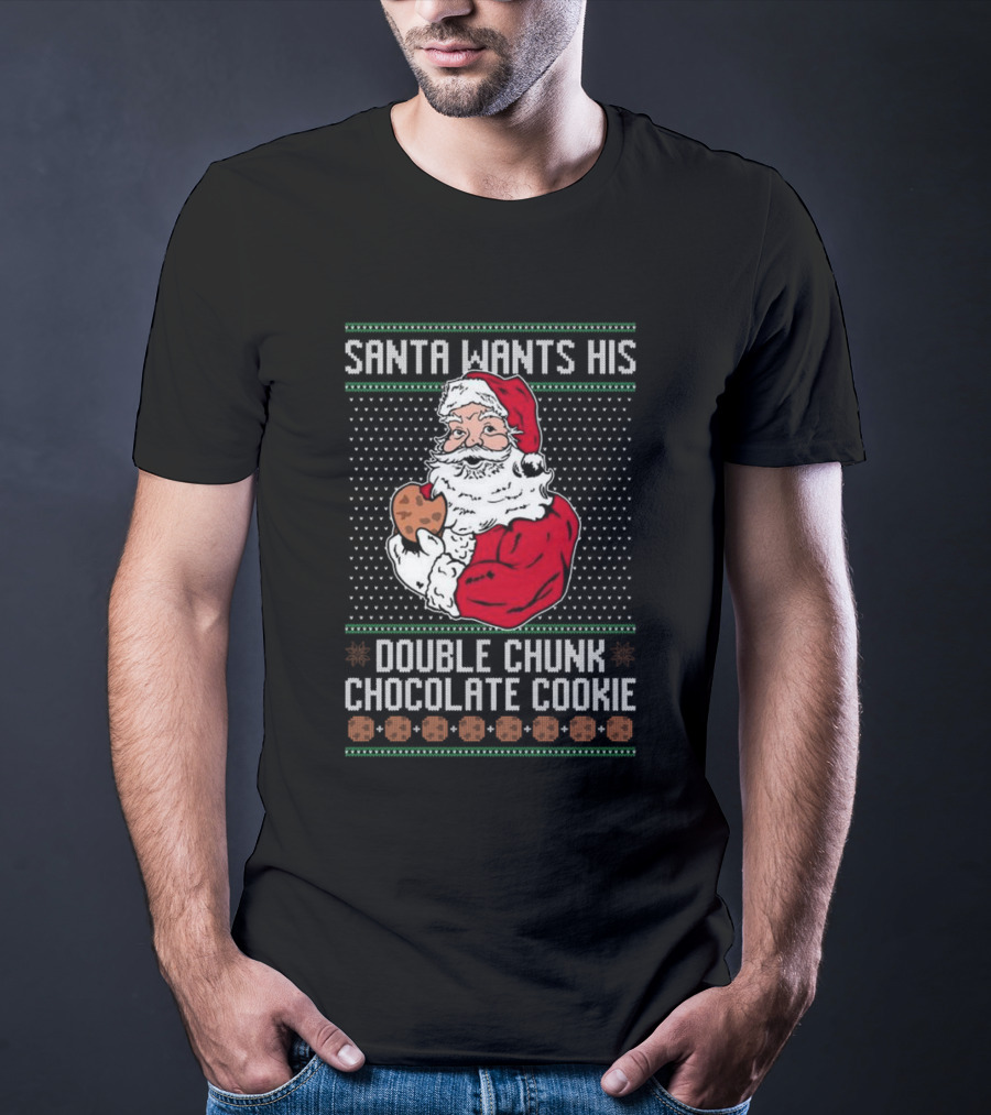 Santa Wants His Double Chunk Chocolate Cookie Vintage T-Shirt