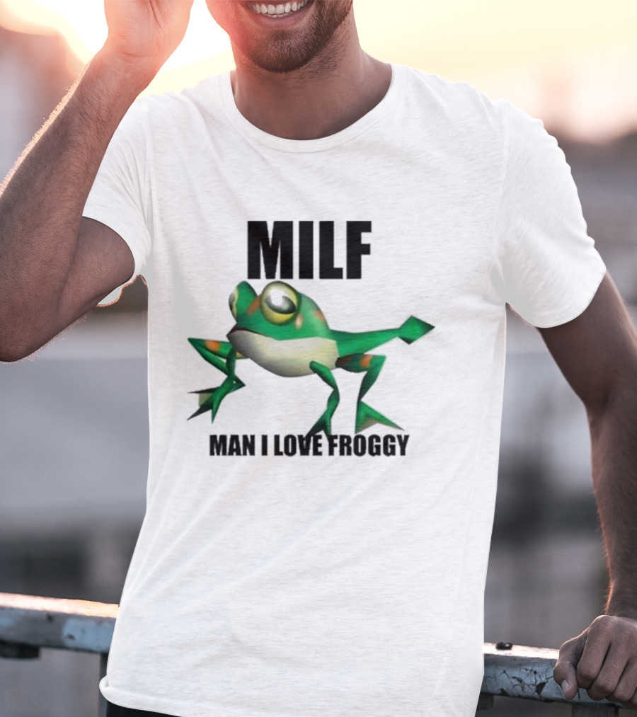 MILF Man I Love Froggy Cute Green Cartoon Frog T-Shirt