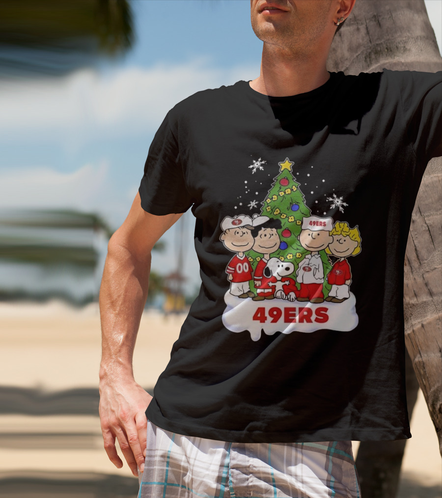 San Francisco 49Ers Snoopy And Friends Christmas T-Shirt