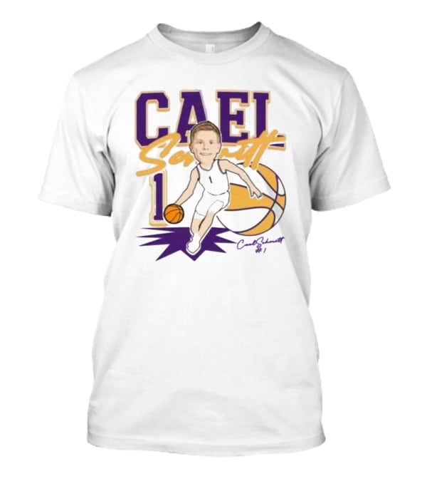Cael Schmitt Northern Iowa Panthers Basketball Signature Cartoon Player Cael Schmitt #1 T-Shirt