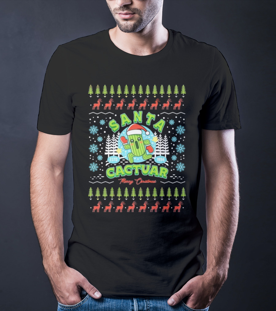 Santa Cactuar Merry Christmas ESTD 1994 Ugly Christmas T-Shirt