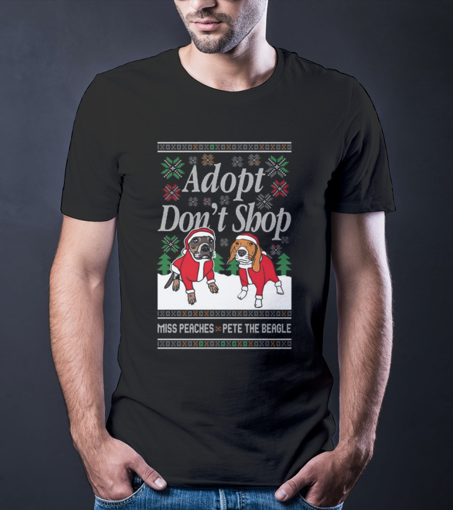 Adopt Don’t Shop Miss Peaches Pete The Beagle Christmas T-Shirt