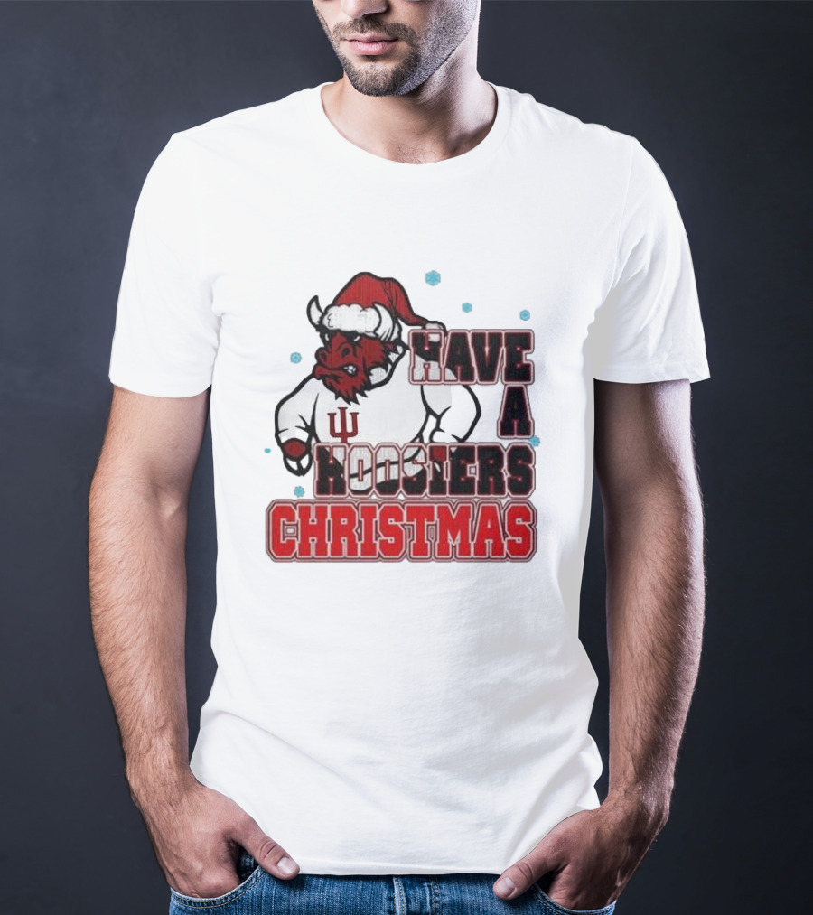 Indiana Hoosiers Santa Mascot Have A Hoosiers Christmas T-Shirt