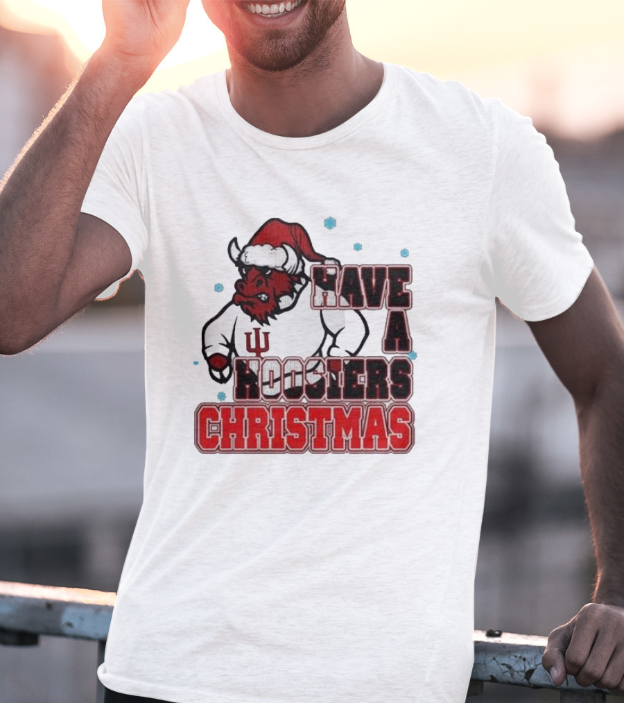 Indiana Hoosiers Santa Mascot Have A Hoosiers Christmas T-Shirt