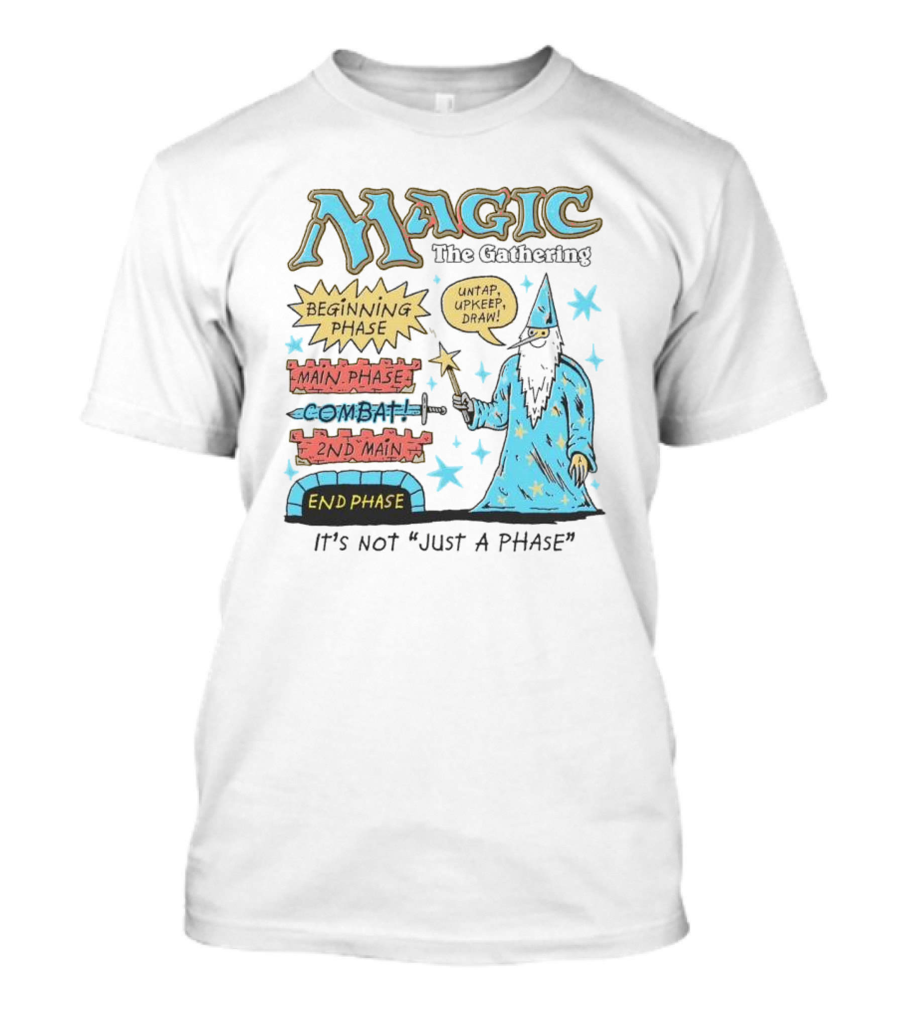 Magic The Gathering Wizard Phases Beginning Main Combat End It's Not Just A Phase T-Shirt