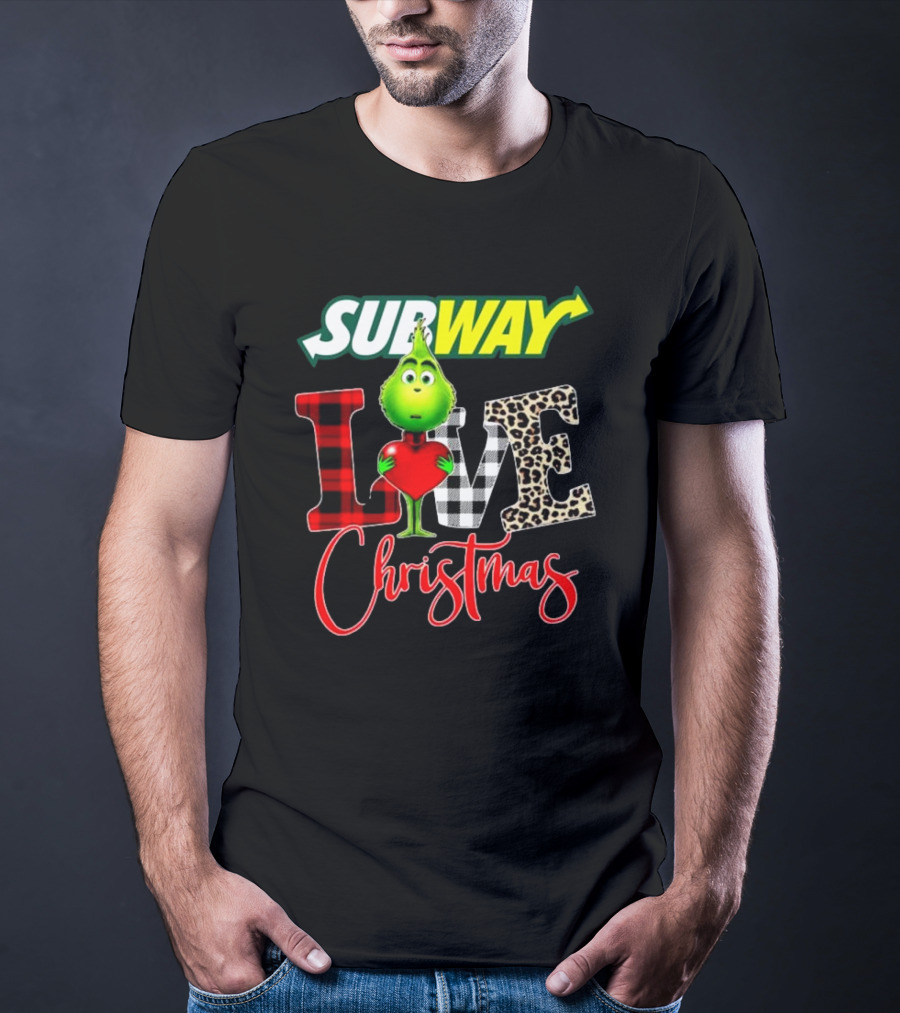 SUBWAY Grinch Love Heart Christmas T-Shirt