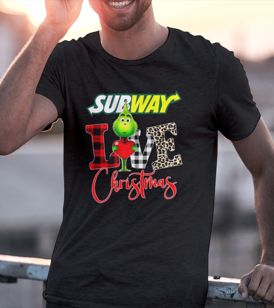 SUBWAY Grinch Love Heart Christmas T-Shirt