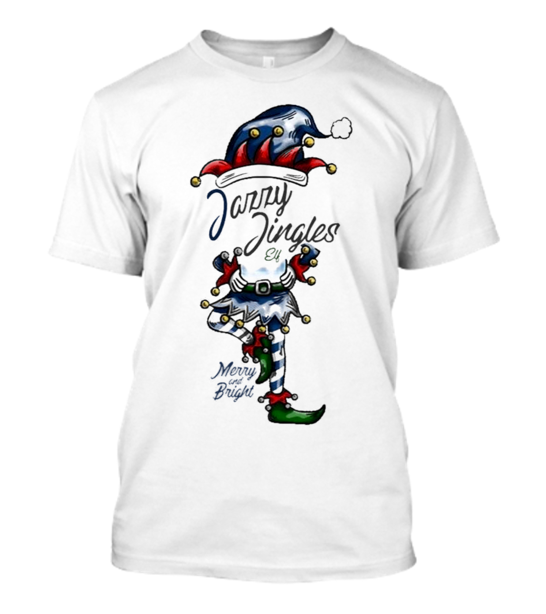 Jazzy Jingles Elf Merry And Bright Christmas T-Shirt