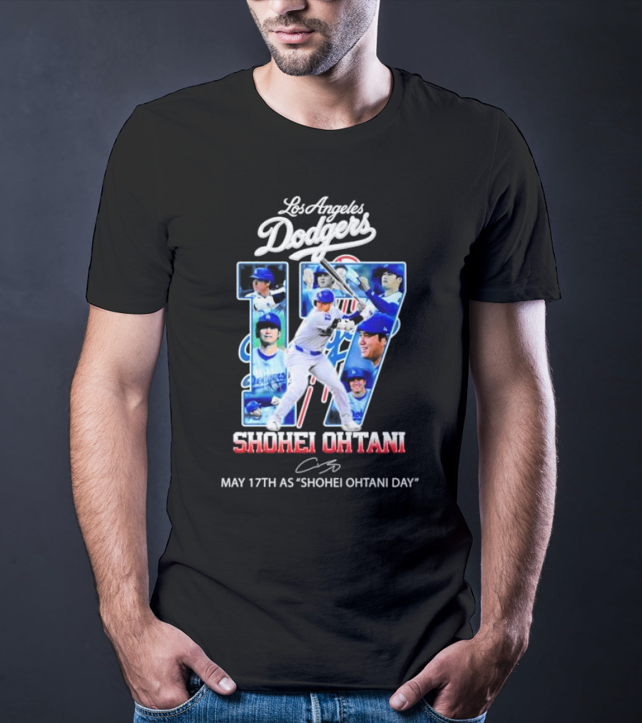 Los Angeles Dodgers Shohei Ohtani 17 May 17th As Shohei Ohtani Day Signature T-Shirt