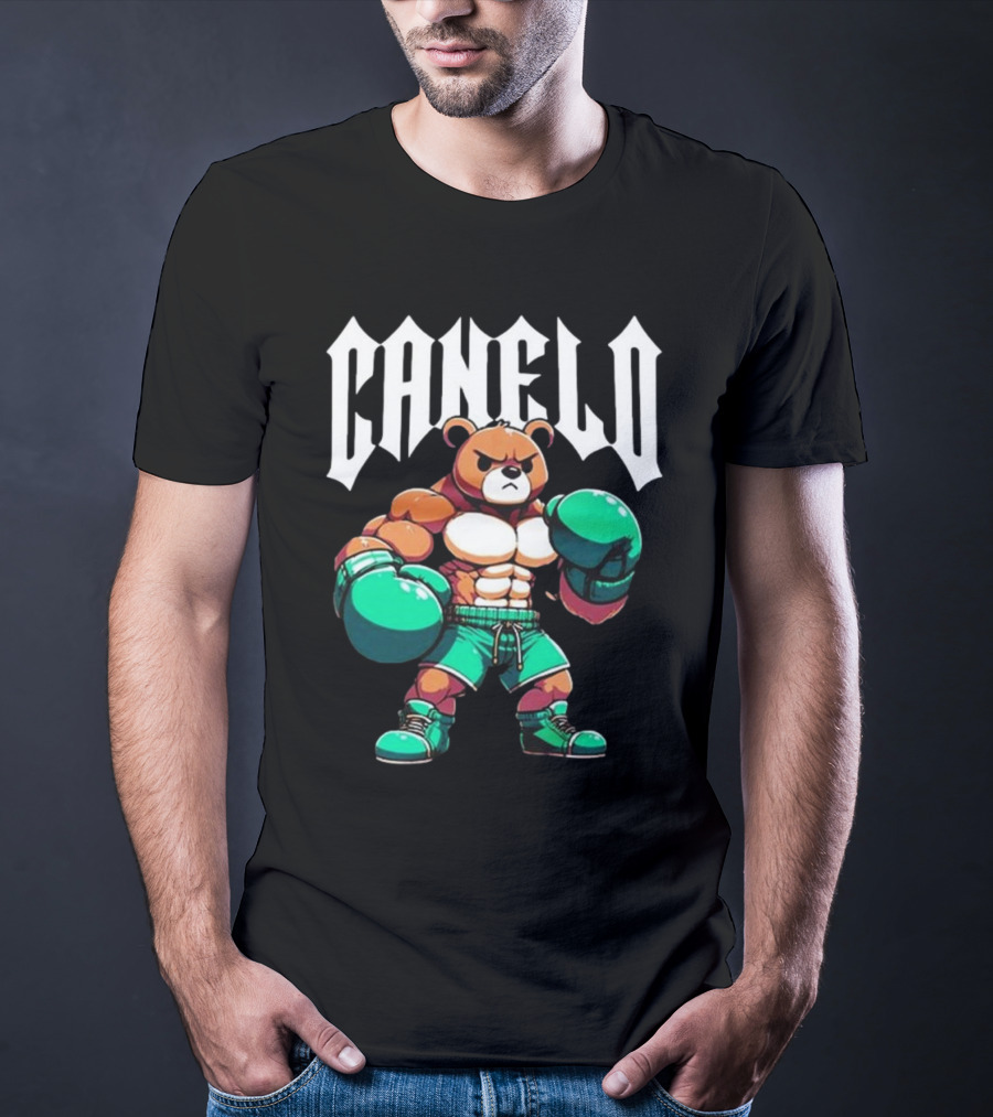 Canelo Boxing Teddy Bear Cartoon With Gloves T-Shirt