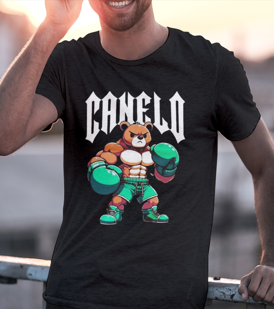 Canelo Boxing Teddy Bear Cartoon With Gloves T-Shirt