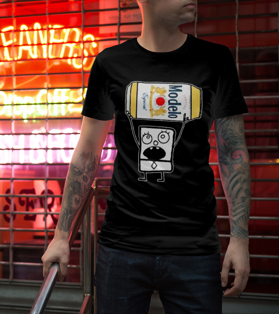 Doodlebob Lifting Modelo Especial Beer Can T-Shirt