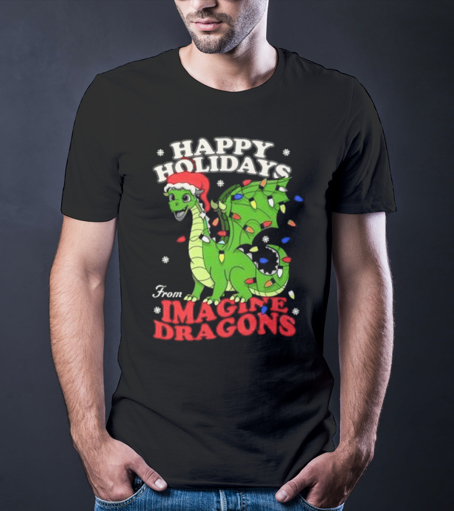 Happy Holidays From Imagine Dragons Cartoon Dragon T-Shirt