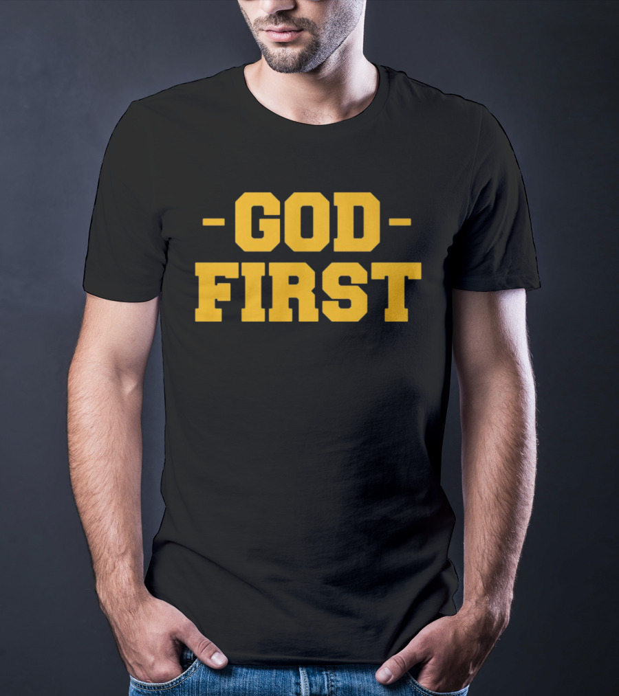 Tony Dungy God First Inspirational Christian Coach Message T-Shirt