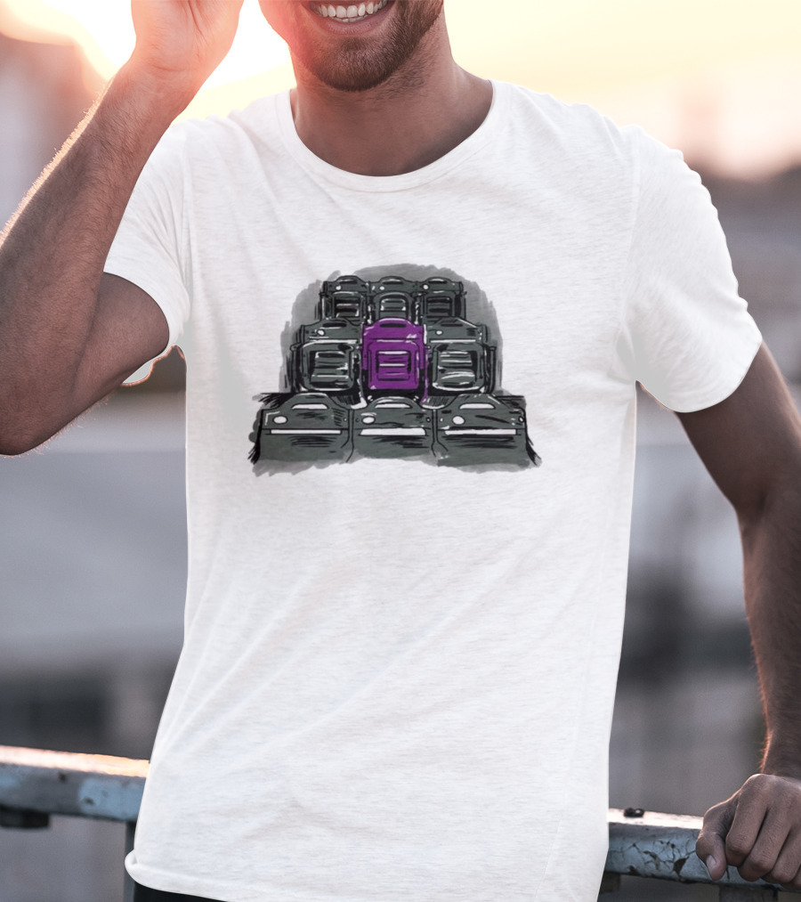 Grimace The Purple Seat Among Gray Car Seats T-Shirt