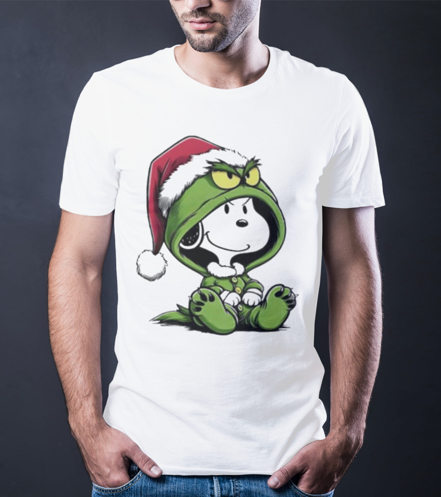 Grinch Snoopy Santa Costume Christmas T-Shirt