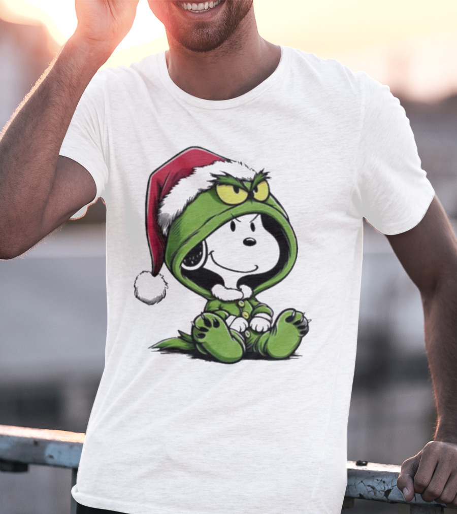 Grinch Snoopy Santa Costume Christmas T-Shirt