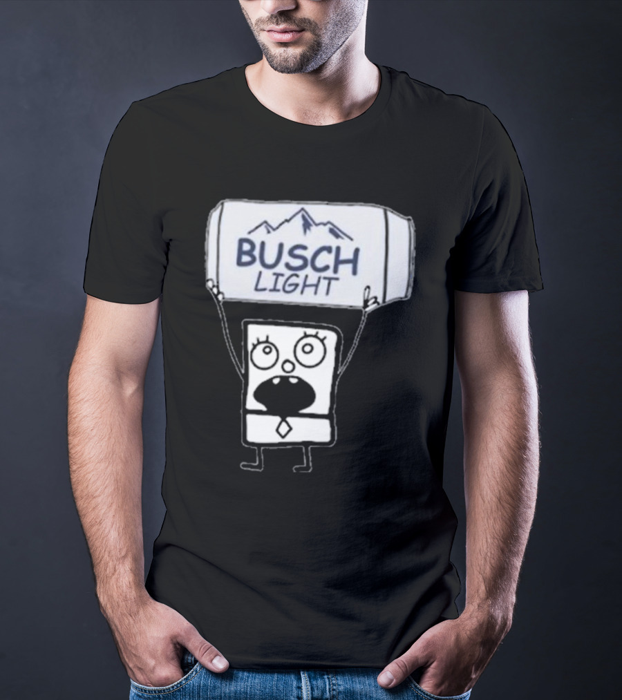 Doodlebob Holding Busch Light Can T-Shirt
