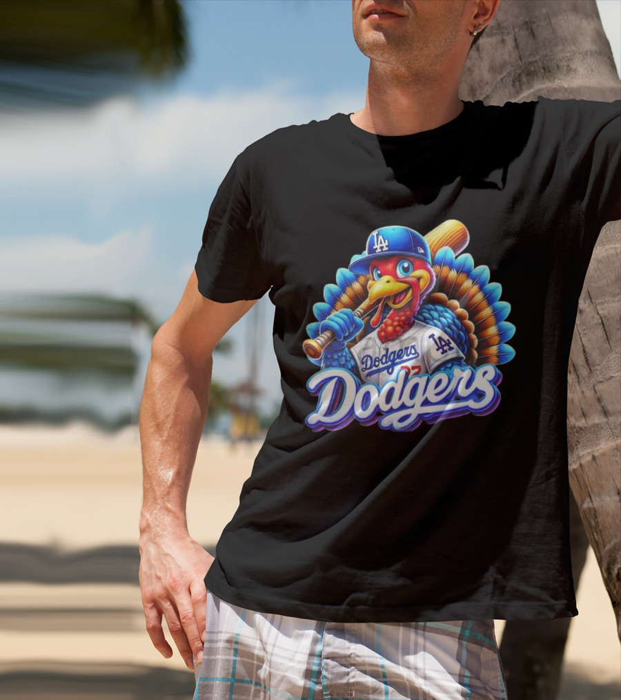 Dodgers Thanksgiving LA Baseball Turkey T-Shirt