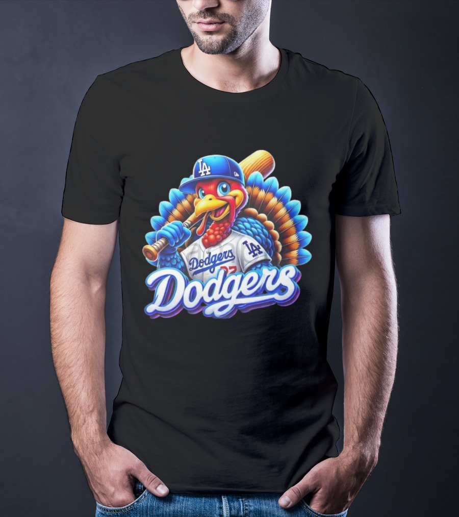 Dodgers Thanksgiving LA Baseball Turkey T-Shirt