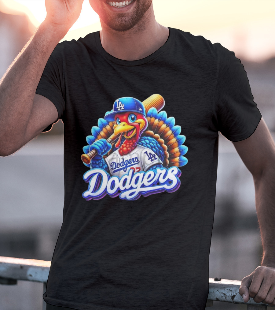 Dodgers Thanksgiving LA Baseball Turkey T-Shirt