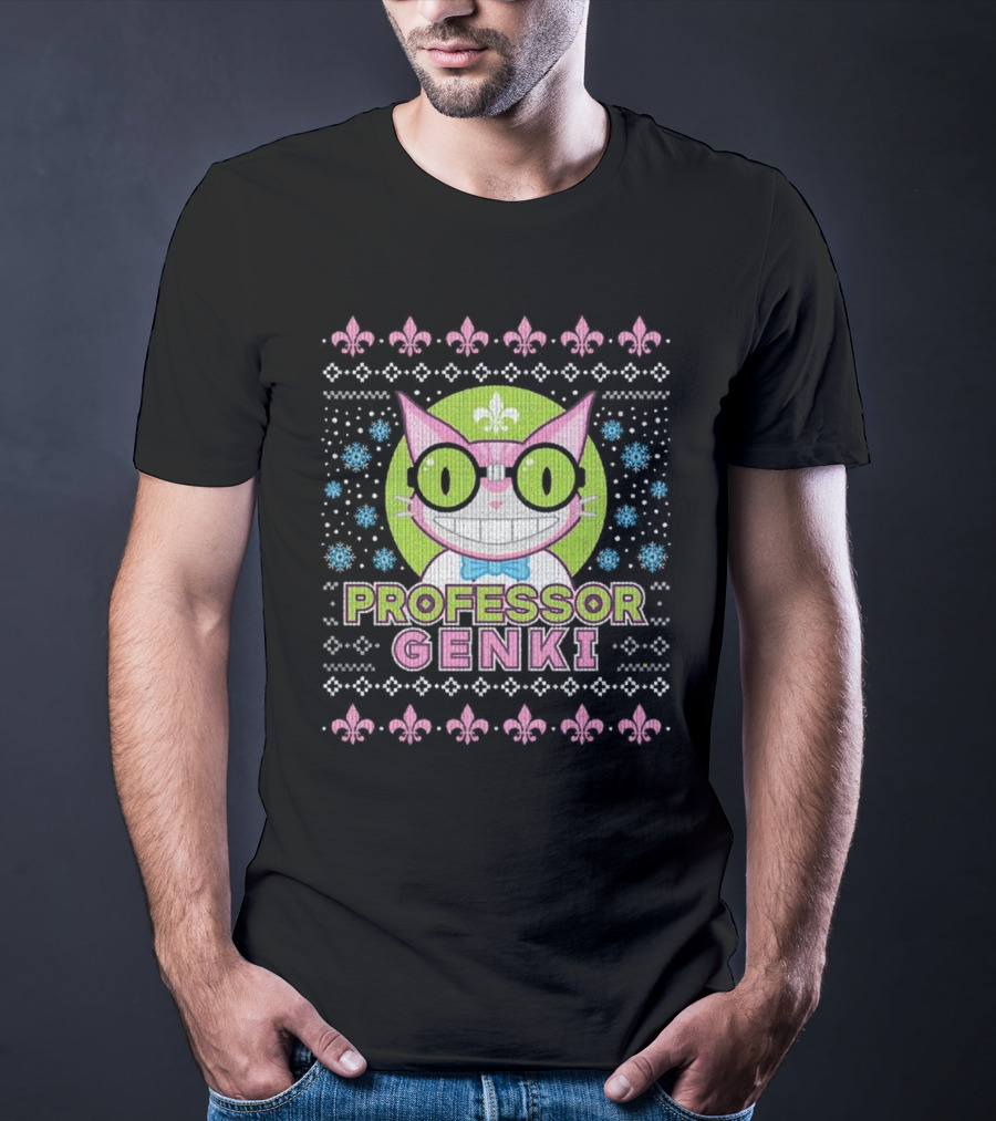 Professor Genki Steelport Cat Ugly Christmas T-Shirt