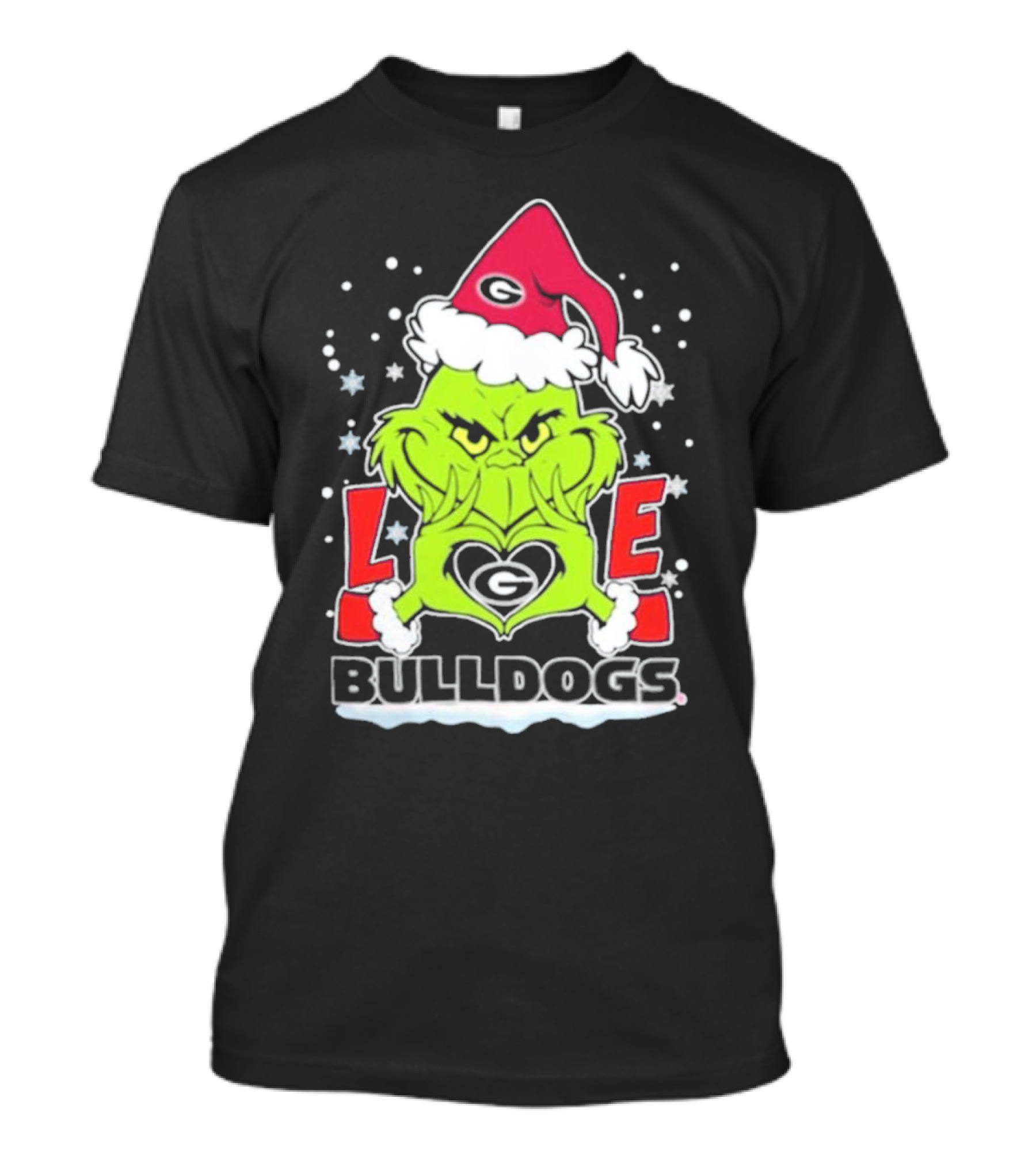 The Grinch Love Georgia Bulldogs Christmas Football T-Shirt