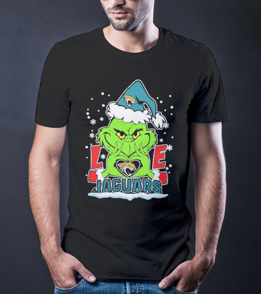 The Grinch Love Jacksonville Jaguars Football Christmas T-Shirt