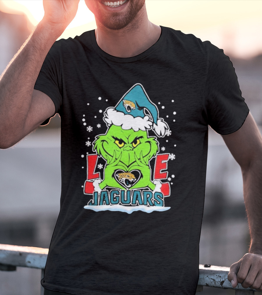 The Grinch Love Jacksonville Jaguars Football Christmas T-Shirt