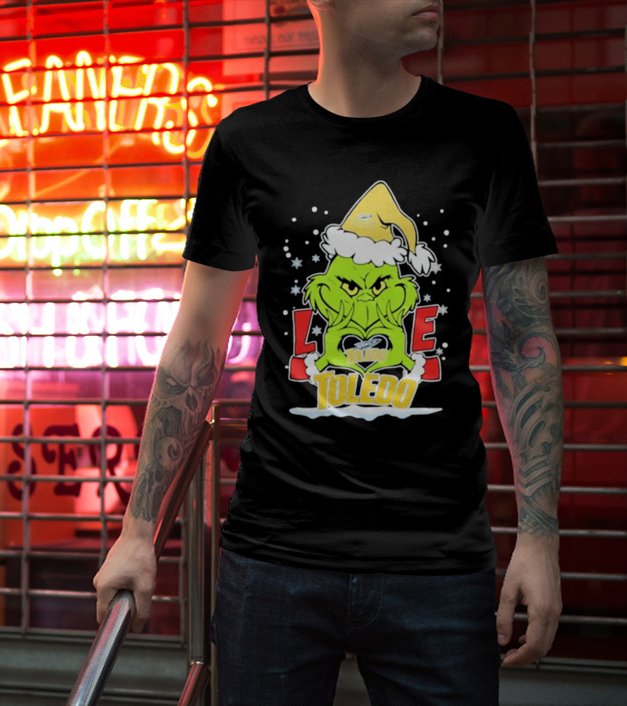 Grinch Love Toledo Rockets Football Christmas T-Shirt