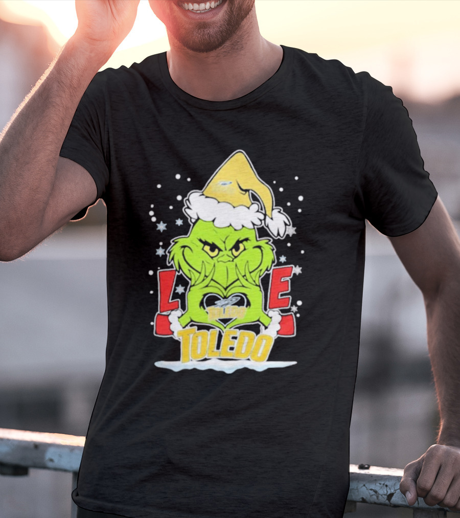 Grinch Love Toledo Rockets Football Christmas T-Shirt