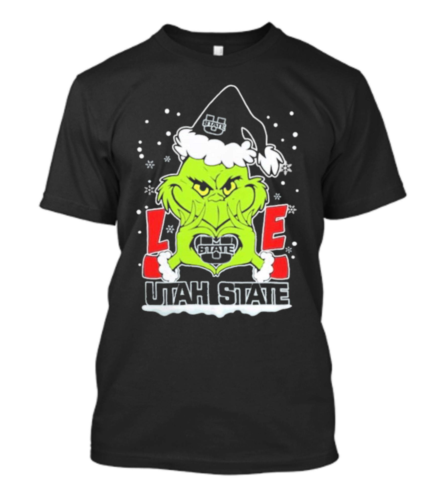The Grinch Love Utah State Aggies Football Christmas T-Shirt