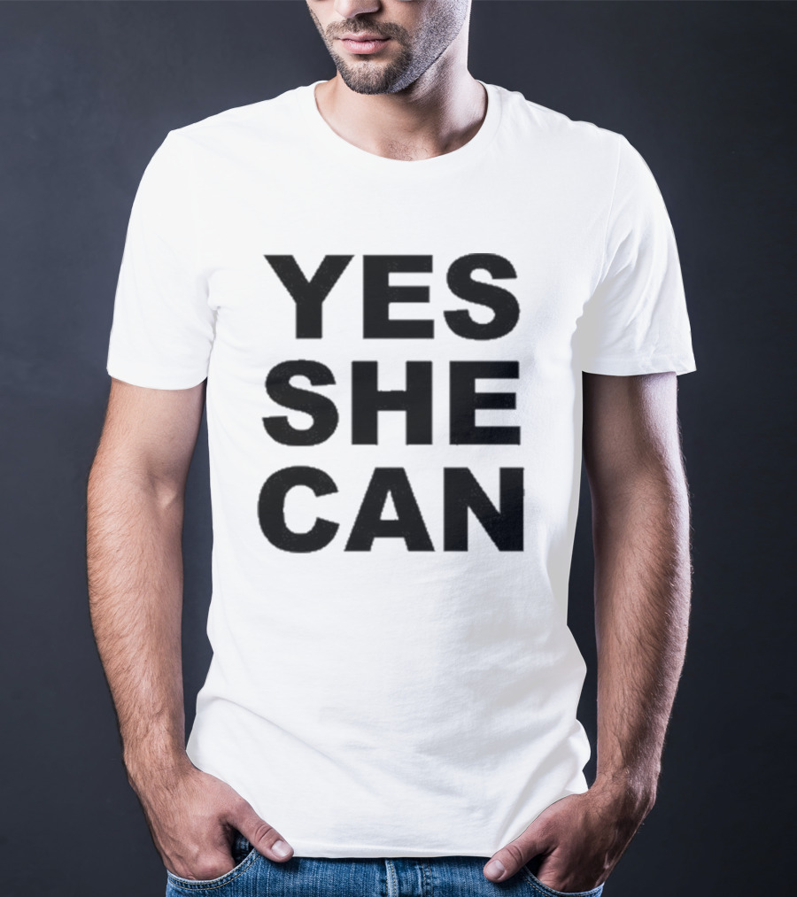 Yes She Can Empowerment Affirmation Oprah Winfrey Inspirational Message T-Shirt
