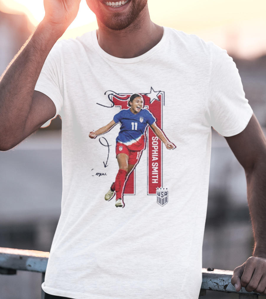 USWNT Sophia Smith 11 USA Signature T-Shirt
