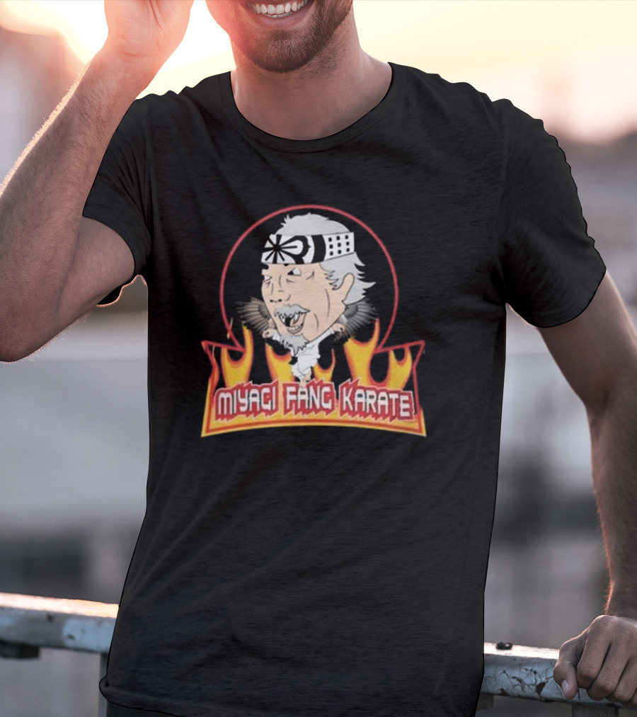 Miyagi Fang Karate Flaming Circle Cobra Kai Inspired Martial Arts T-Shirt