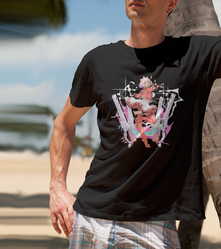 Guilty Gear Strive Elphelt Valentine Dual Gun Action Character T-Shirt