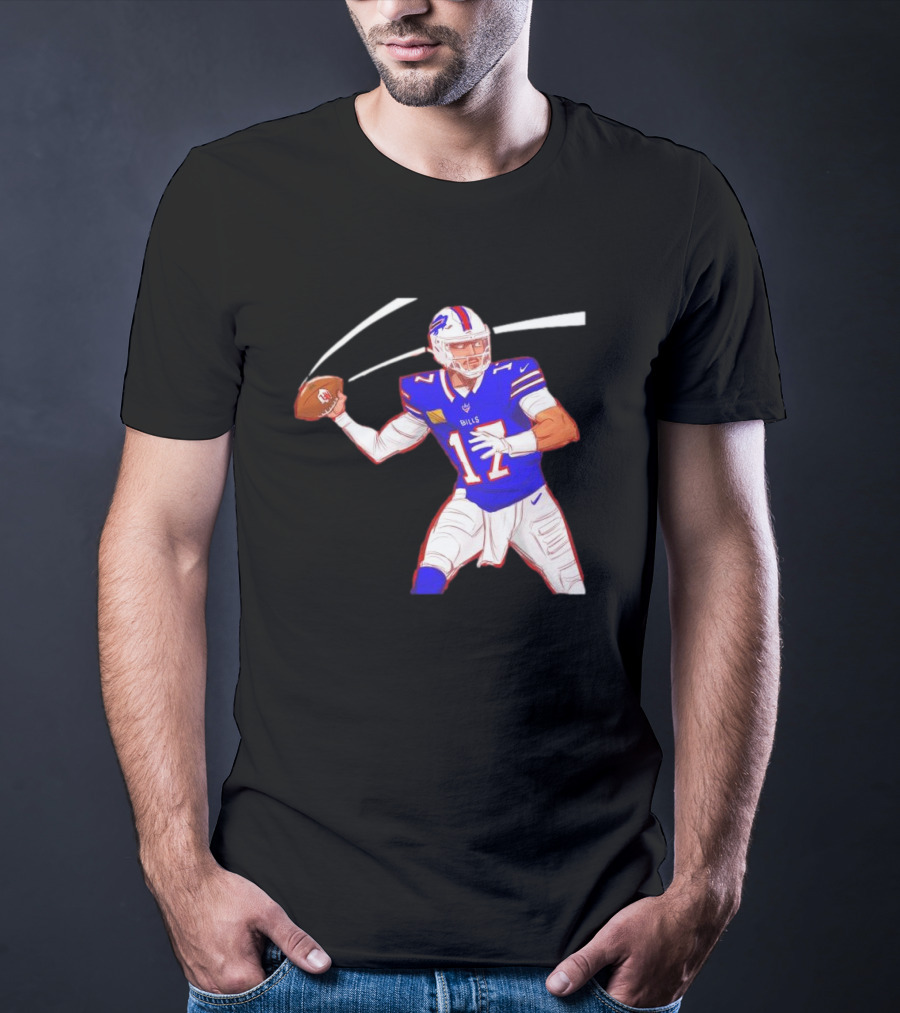 Josh Allen Buffalo Bills Victory Monday Cartoon Football Player T-Shirt