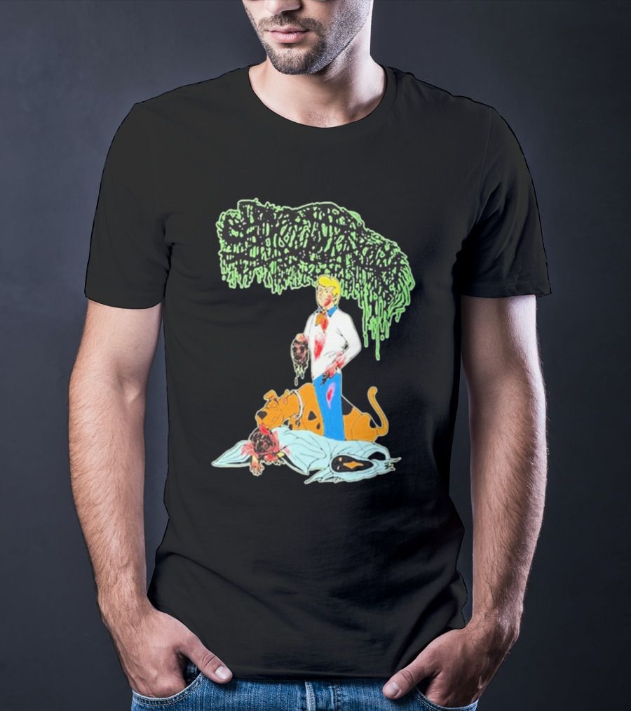 Sanguisugabogg Groovy Horror Parody Fred And Shaggy Scooby-Doo Scene T-Shirt