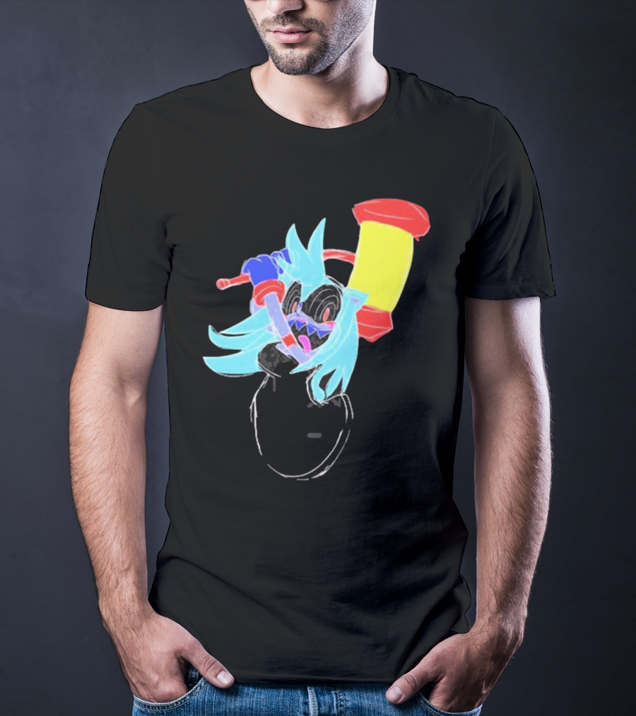 Spud Gun Hammer Time Neon Cartoon Character T-Shirt