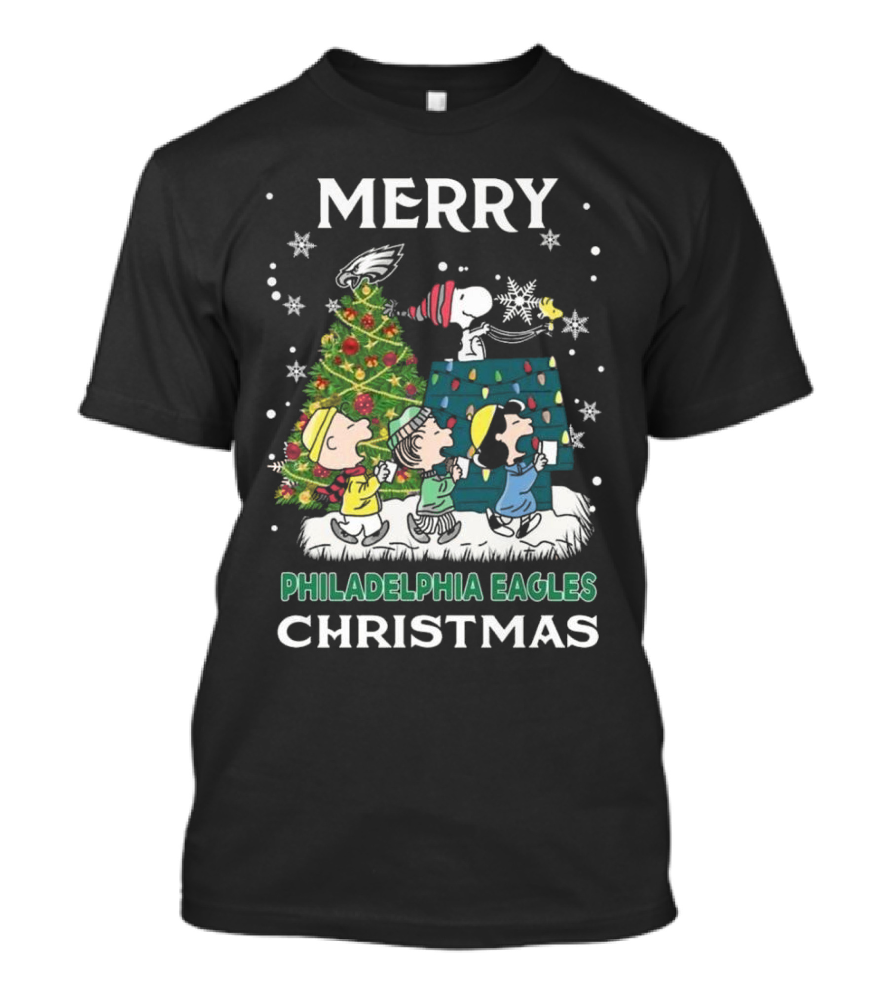 Merry Philadelphia Eagles Christmas Snoopy And Friends T-Shirt