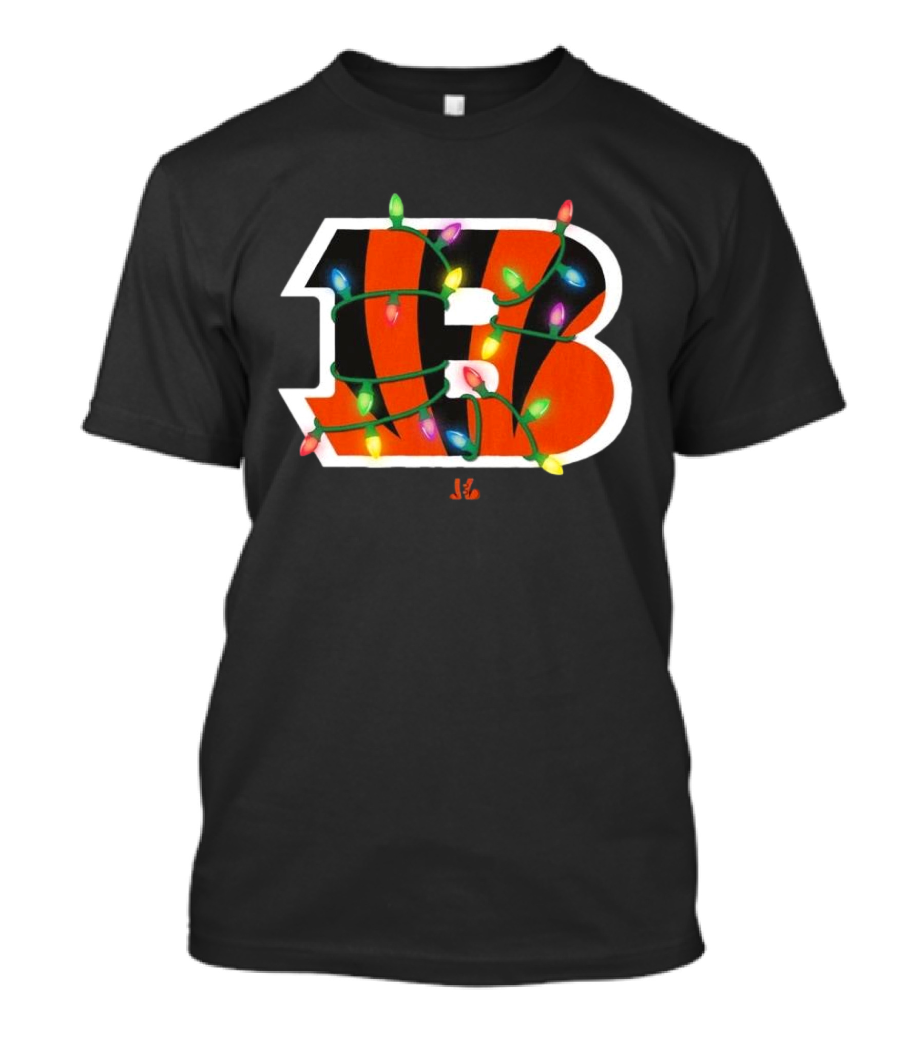 Cincinnati Bengals B Logo With Holiday Lights T-Shirt